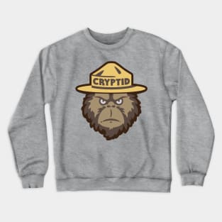 Bigfoot With Cryptid Park Ranger Hat Crewneck Sweatshirt